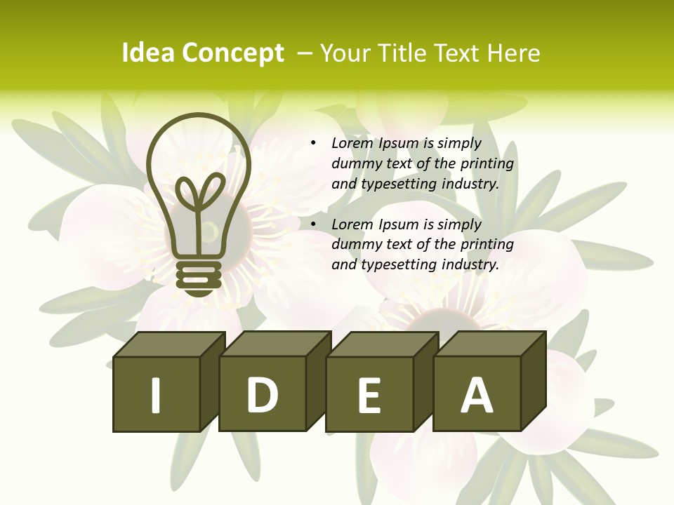 Pink Leptospermum Nature PowerPoint Template