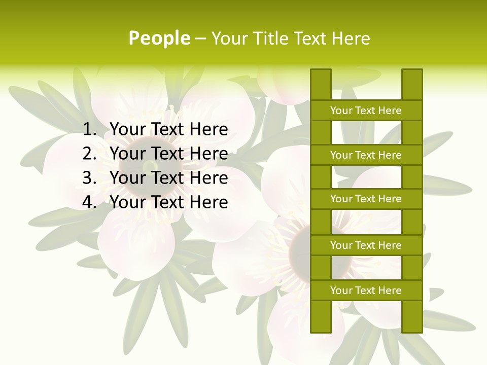 Pink Leptospermum Nature PowerPoint Template