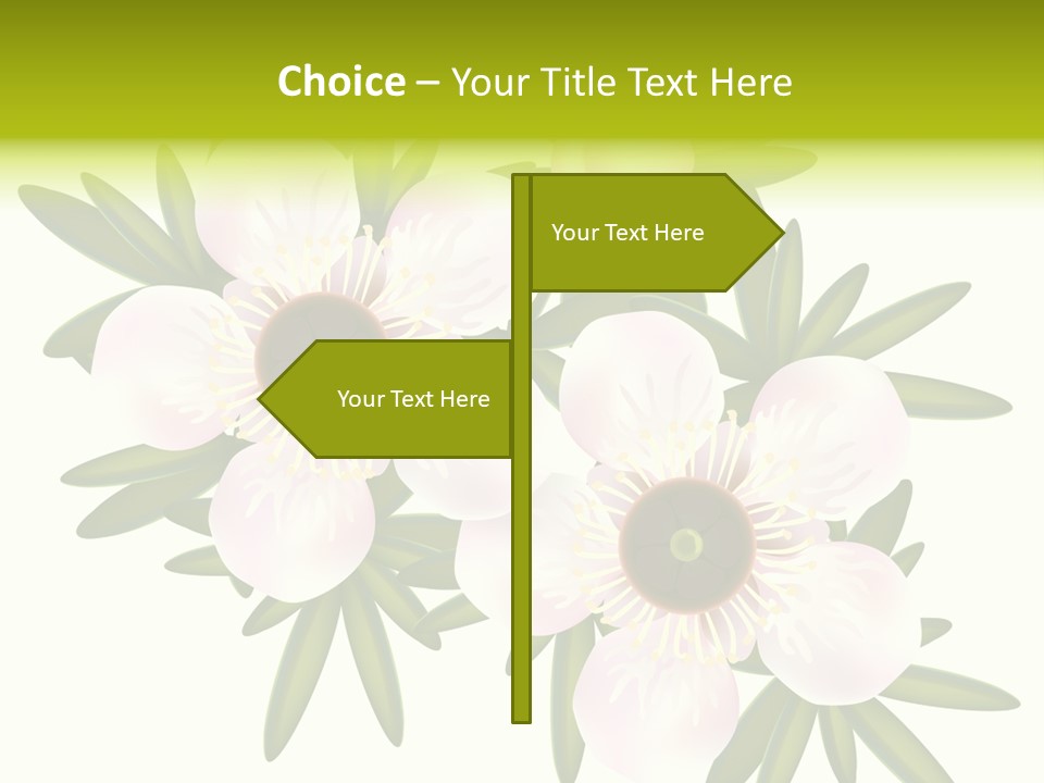 Pink Leptospermum Nature PowerPoint Template