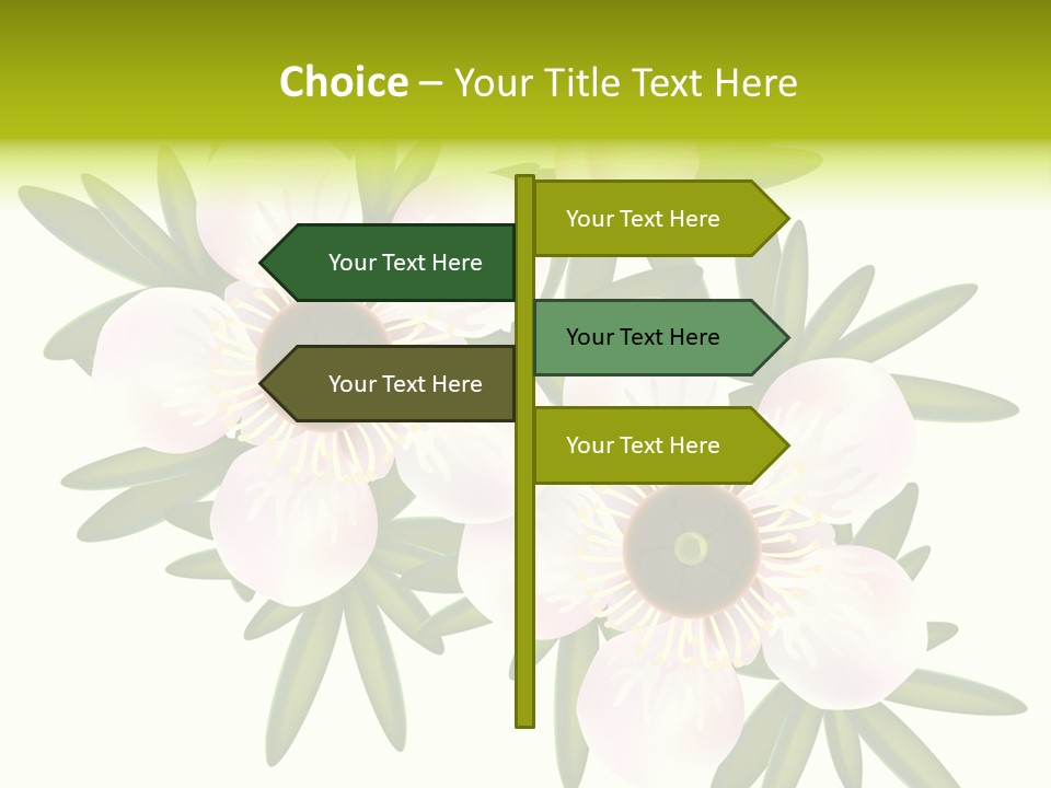 Pink Leptospermum Nature PowerPoint Template