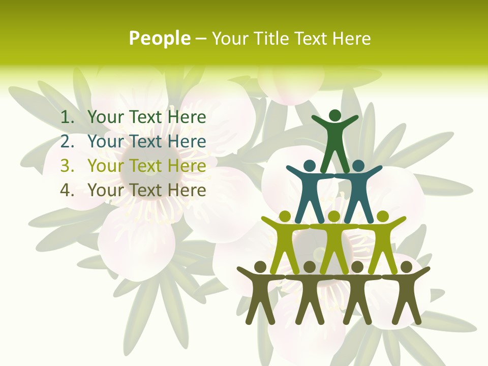 Pink Leptospermum Nature PowerPoint Template