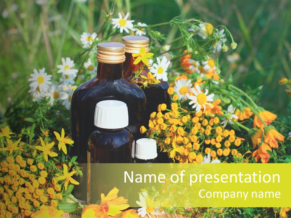 Recovery Glass Flowers PowerPoint Template