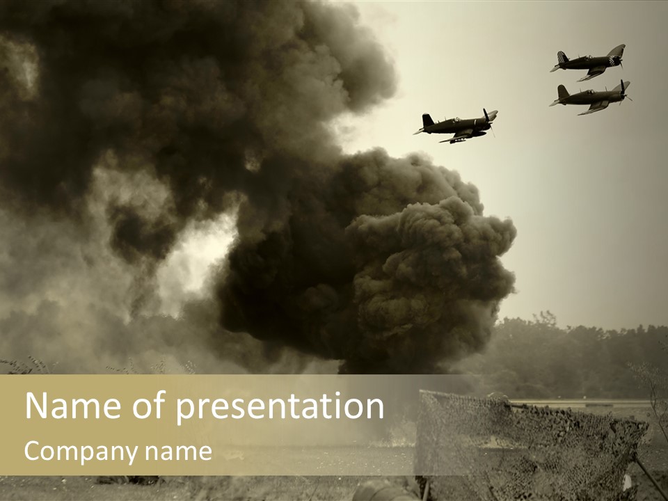 War Sepia Warfare PowerPoint Template