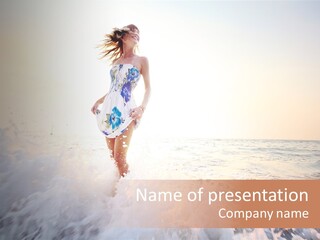 Sunlight Woman Girl PowerPoint Template