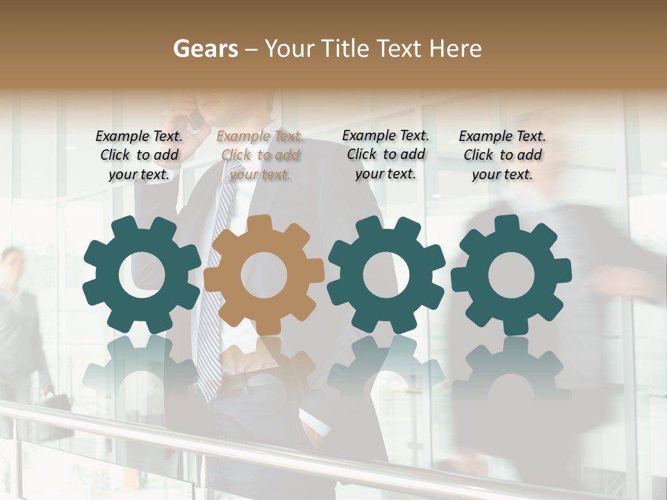 Caucasian People Associate PowerPoint Template