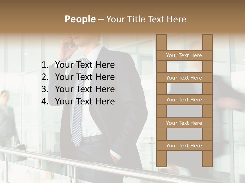 Caucasian People Associate PowerPoint Template