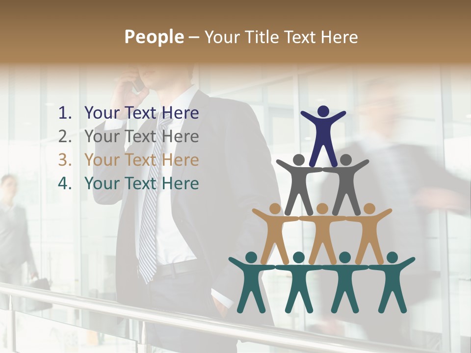 Caucasian People Associate PowerPoint Template