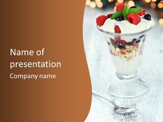 Blueberry Milk Product Bilberry PowerPoint Template