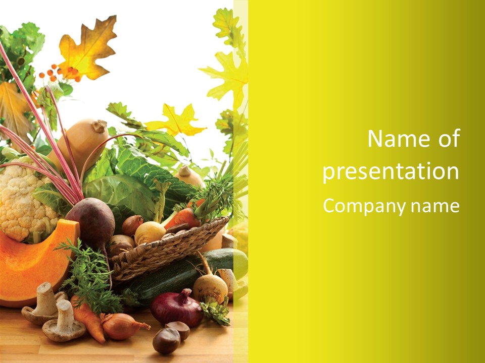 Basket Orange Herb PowerPoint Template