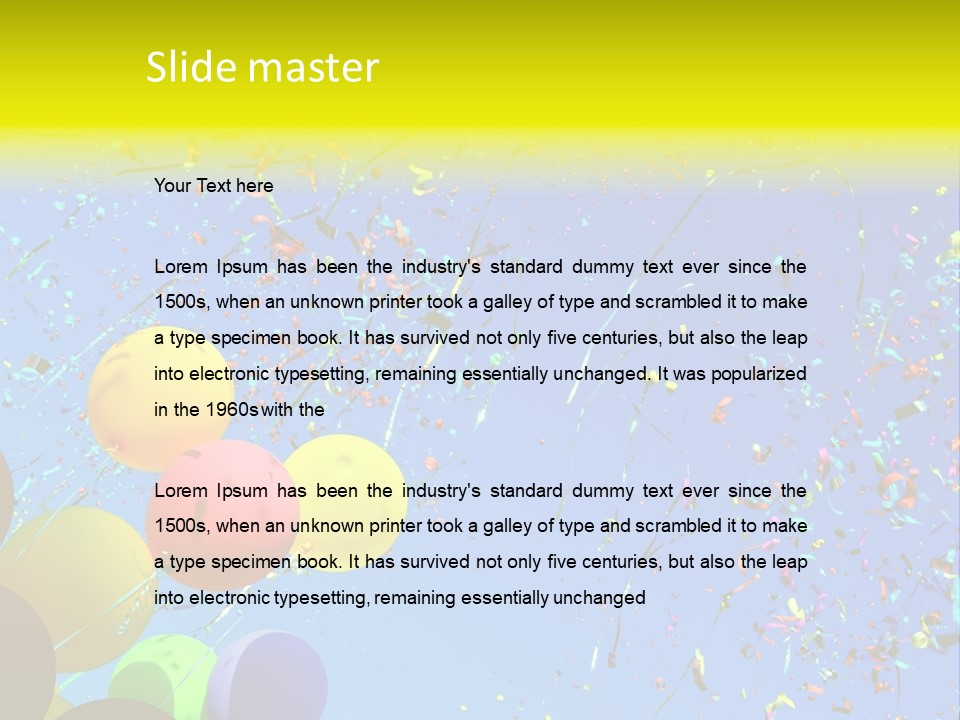 Colorful Sunlight Confetti PowerPoint Template