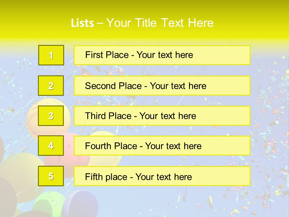 Colorful Sunlight Confetti PowerPoint Template