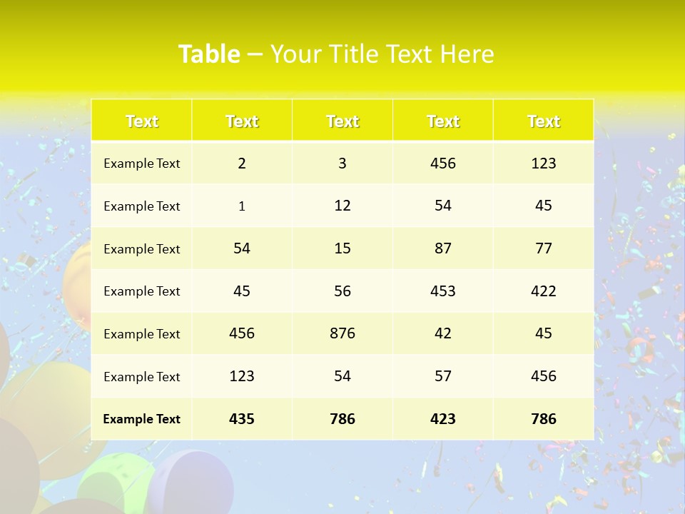 Colorful Sunlight Confetti PowerPoint Template