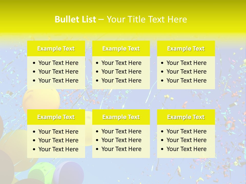 Colorful Sunlight Confetti PowerPoint Template