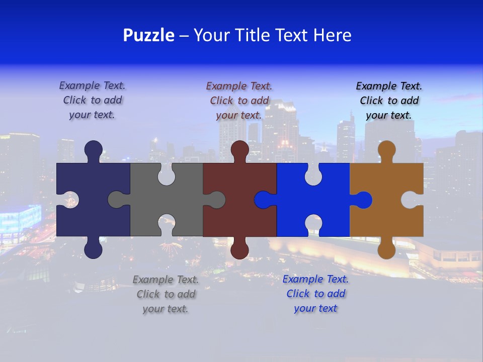 Island Building Mountain PowerPoint Template