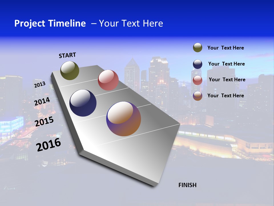 Island Building Mountain PowerPoint Template