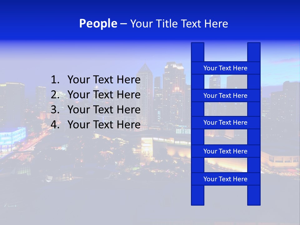 Island Building Mountain PowerPoint Template