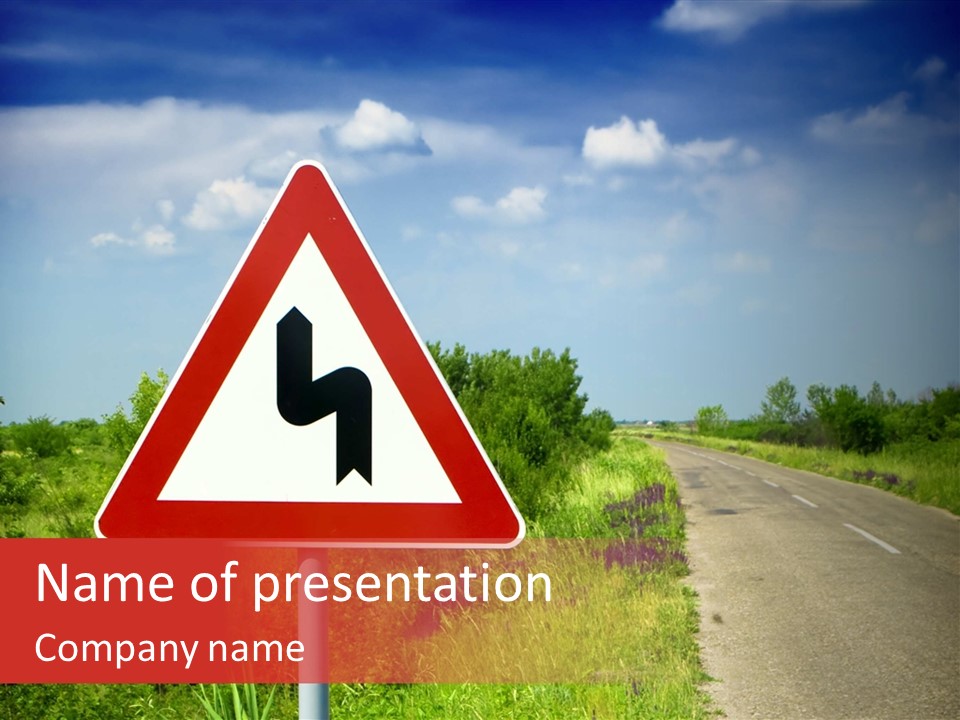 Warning Curve Outdoors PowerPoint Template