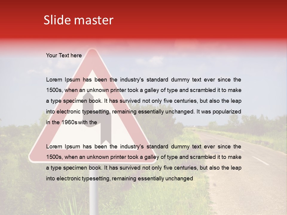 Warning Curve Outdoors PowerPoint Template