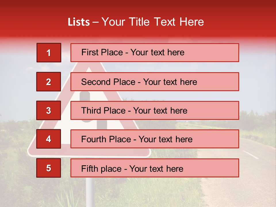 Warning Curve Outdoors PowerPoint Template