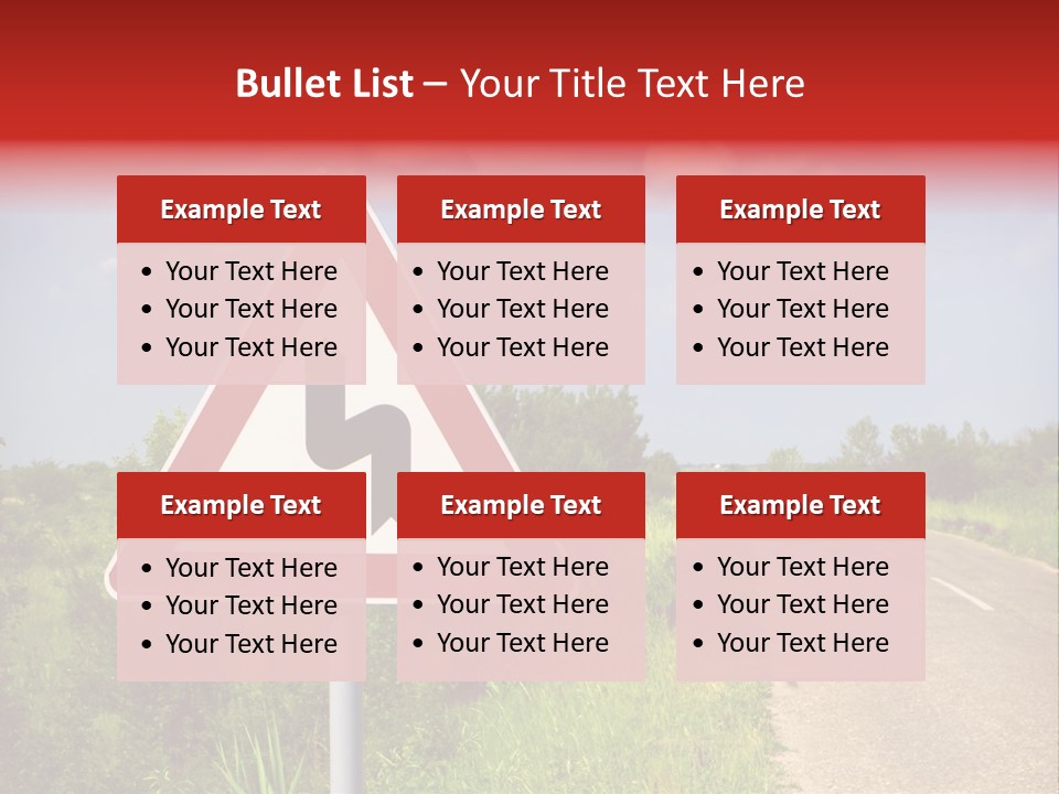Warning Curve Outdoors PowerPoint Template