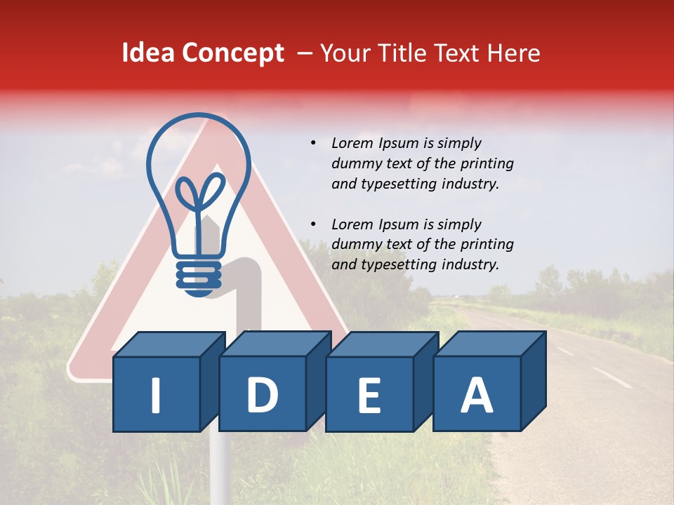 Warning Curve Outdoors PowerPoint Template