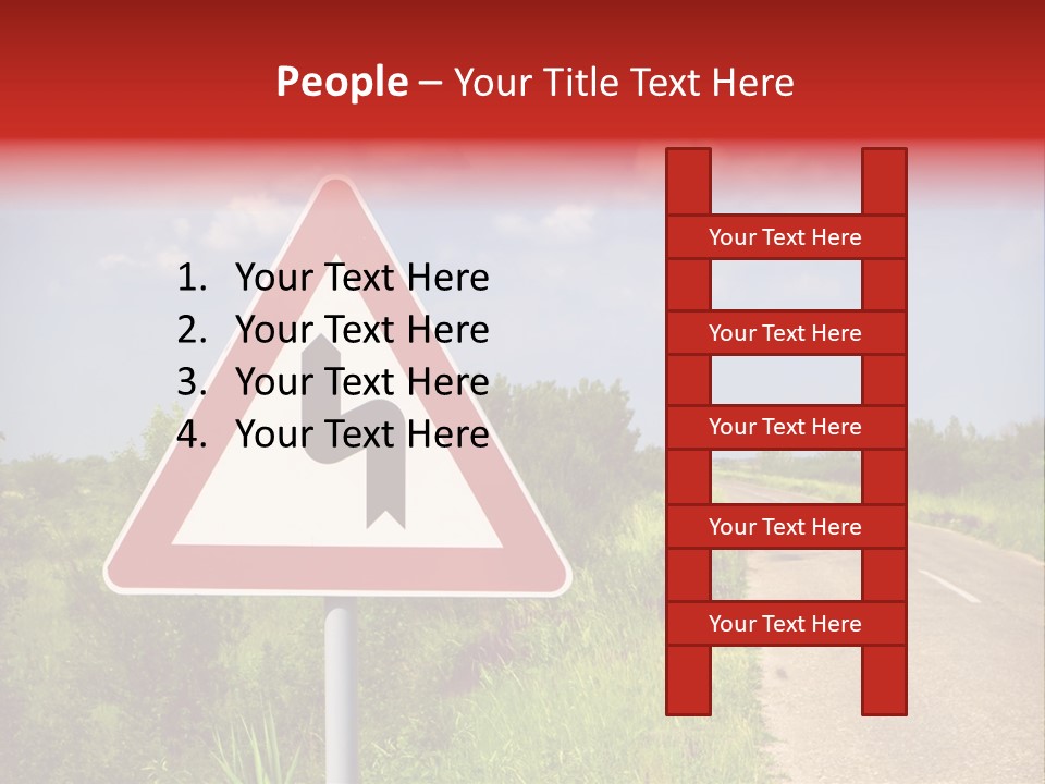 Warning Curve Outdoors PowerPoint Template