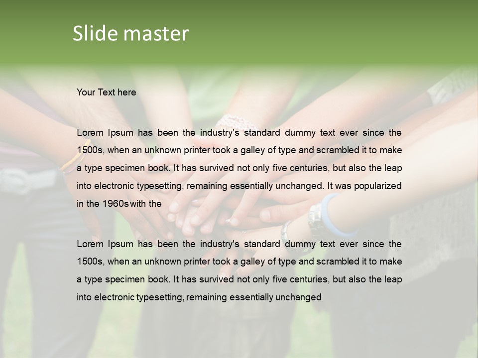 Young Adult Hands Standing PowerPoint Template