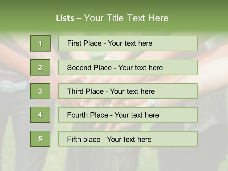 Young Adult Hands Standing PowerPoint Template