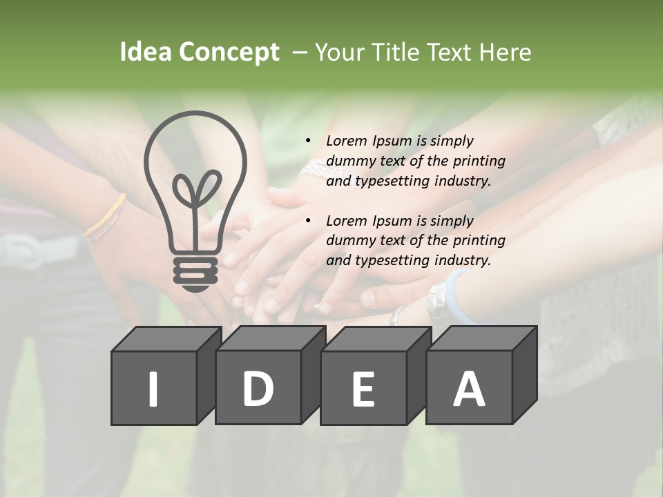 Young Adult Hands Standing PowerPoint Template