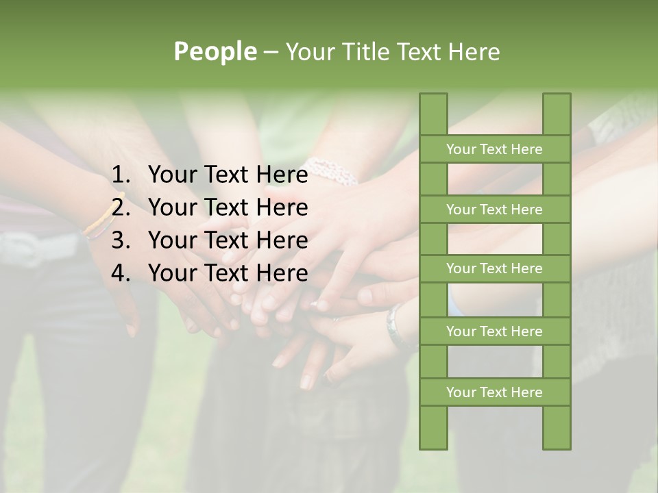 Young Adult Hands Standing PowerPoint Template
