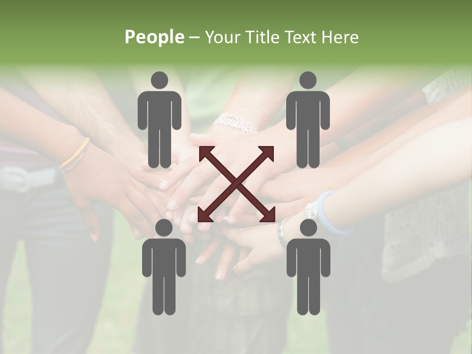 Young Adult Hands Standing PowerPoint Template