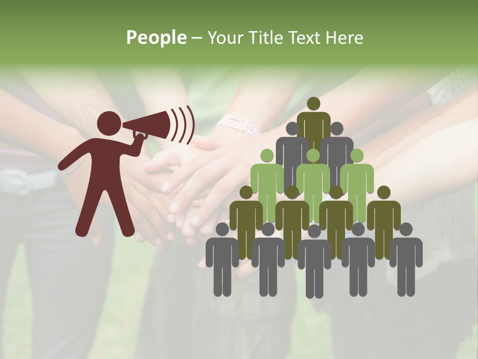 Young Adult Hands Standing PowerPoint Template