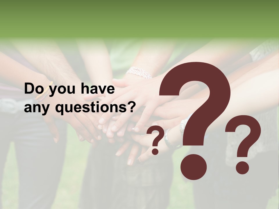 Young Adult Hands Standing PowerPoint Template