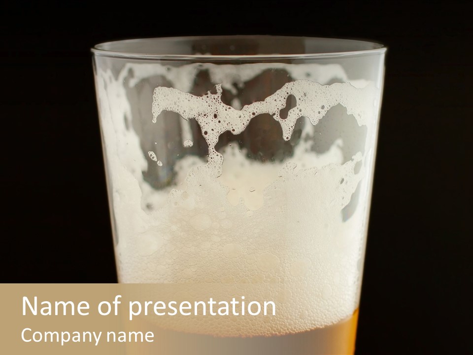 Transparent Beer Yellow PowerPoint Template