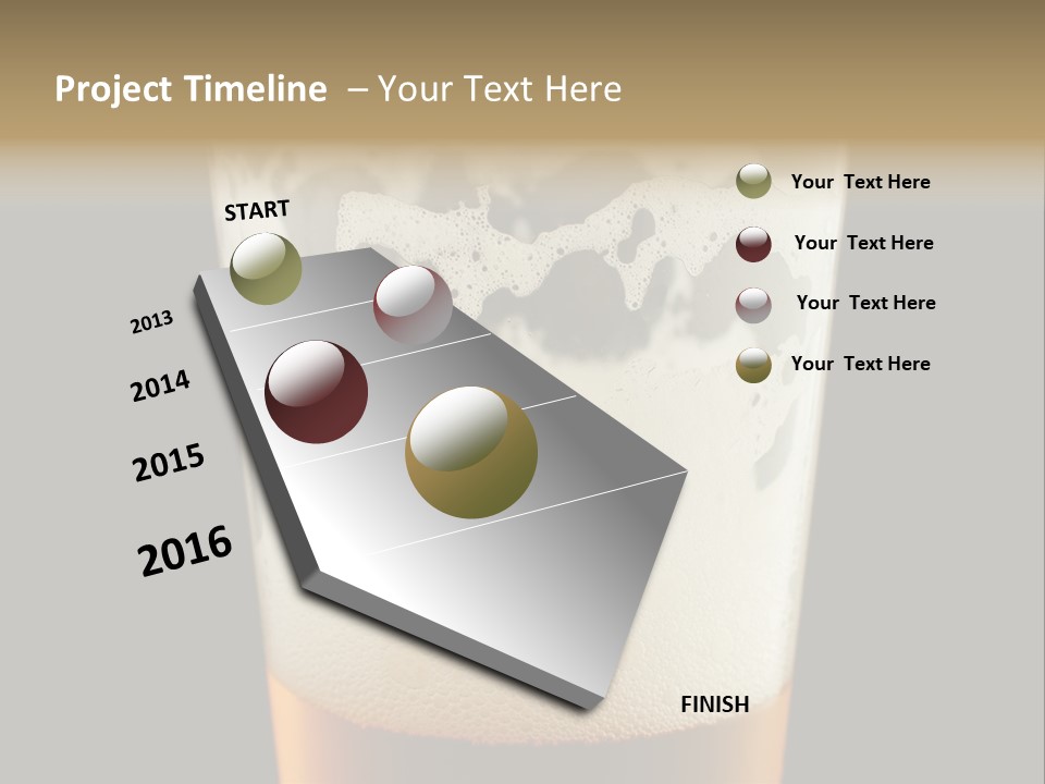 Transparent Beer Yellow PowerPoint Template