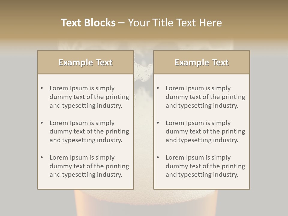 Transparent Beer Yellow PowerPoint Template