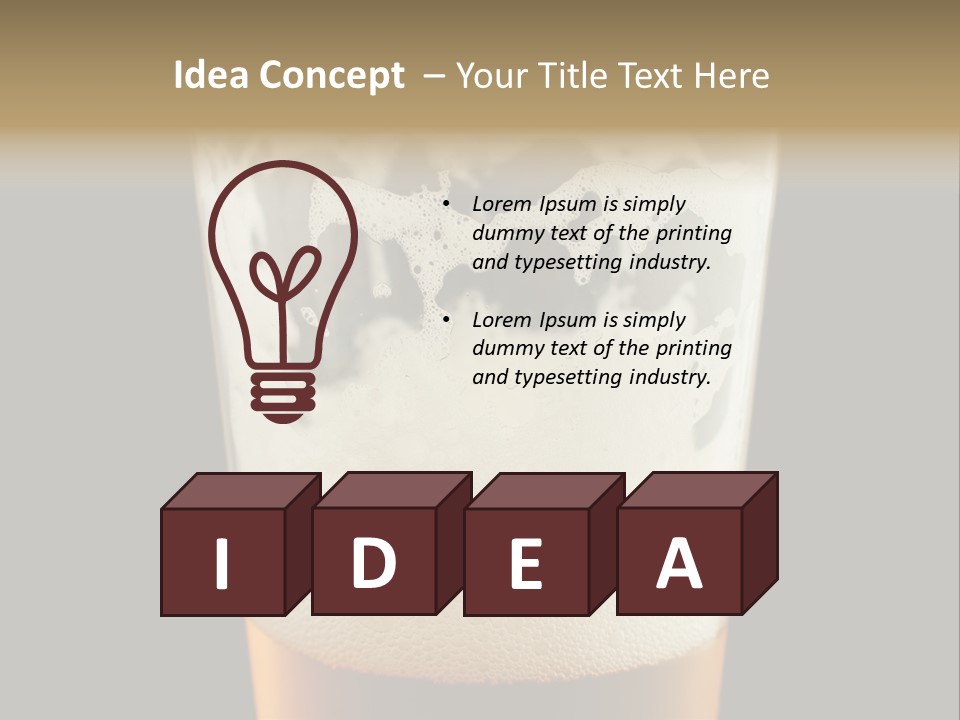 Transparent Beer Yellow PowerPoint Template