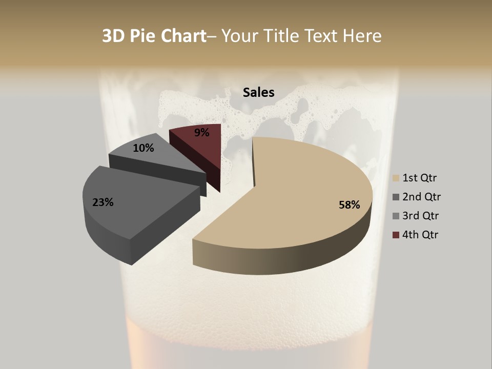Transparent Beer Yellow PowerPoint Template