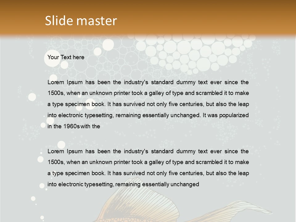 Cartoon Drawing Golden PowerPoint Template