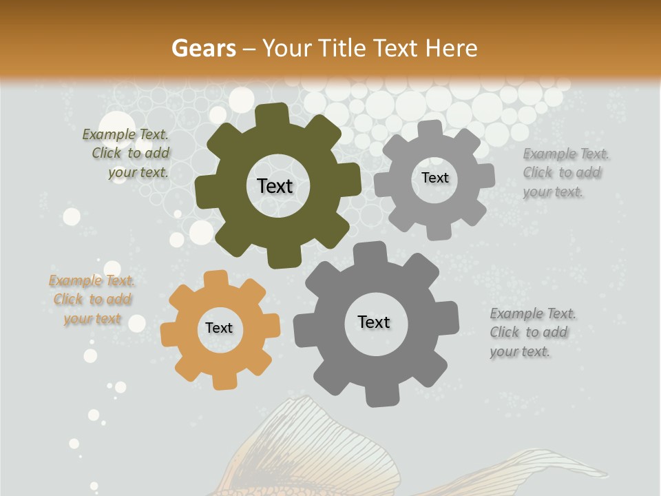 Cartoon Drawing Golden PowerPoint Template