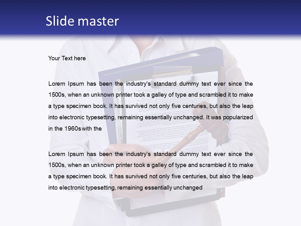 Cutout Gavel Reviewer PowerPoint Template