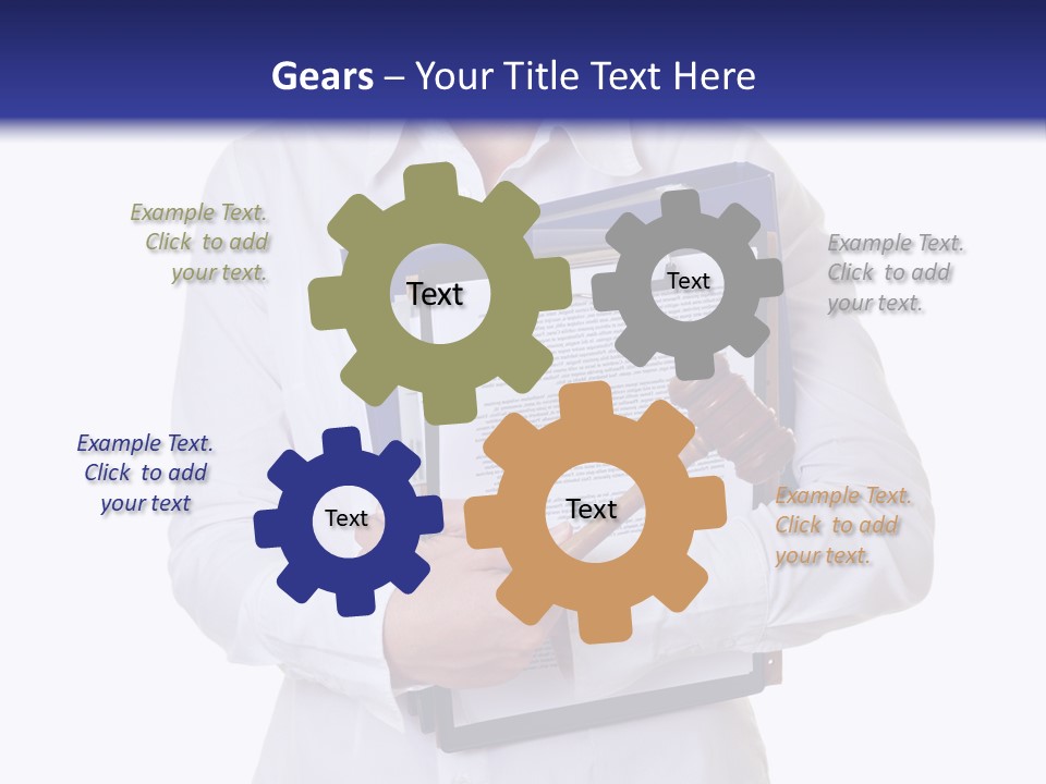 Cutout Gavel Reviewer PowerPoint Template