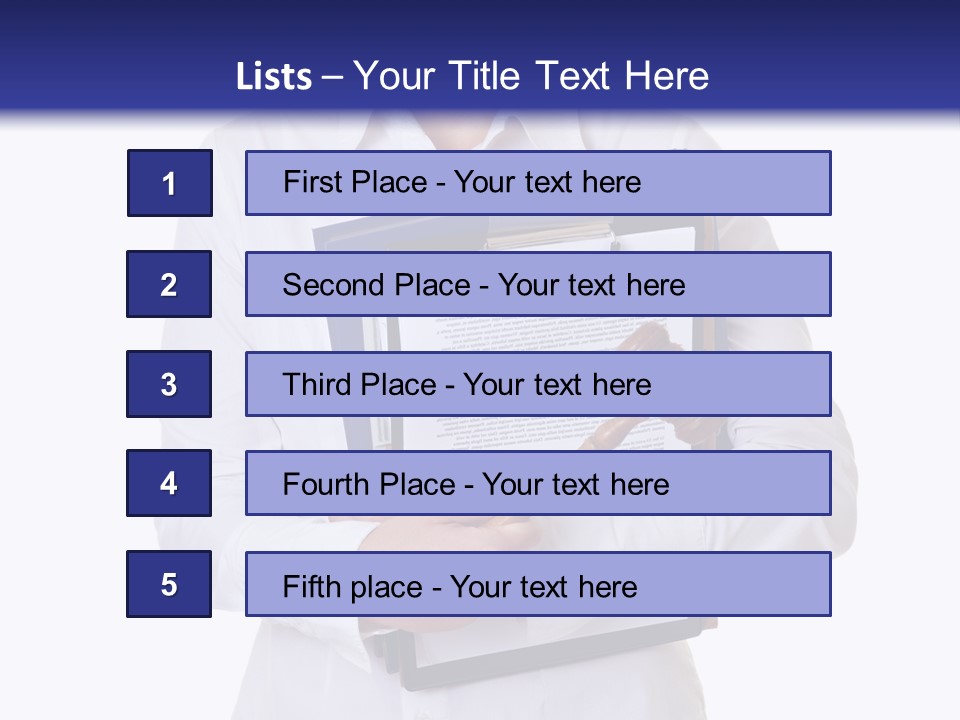 Cutout Gavel Reviewer PowerPoint Template