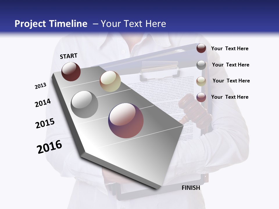 Cutout Gavel Reviewer PowerPoint Template