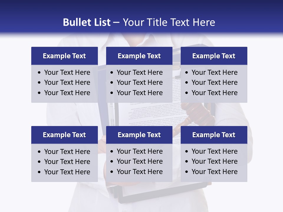 Cutout Gavel Reviewer PowerPoint Template