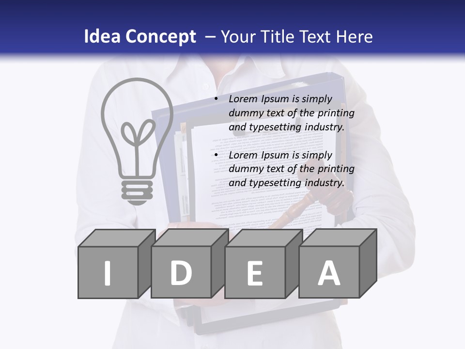 Cutout Gavel Reviewer PowerPoint Template