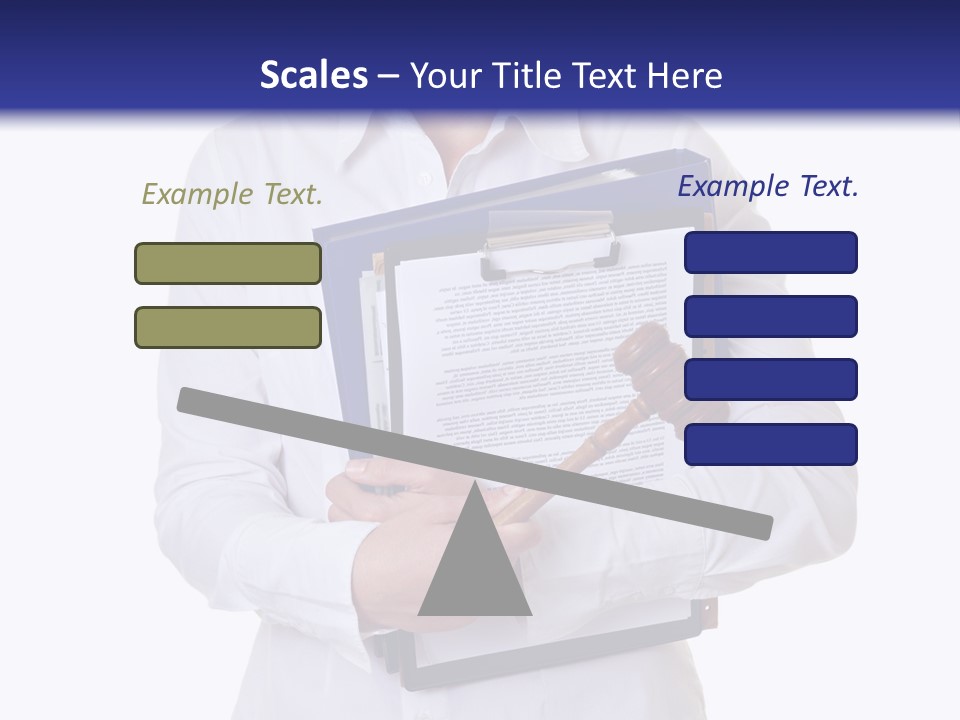 Cutout Gavel Reviewer PowerPoint Template