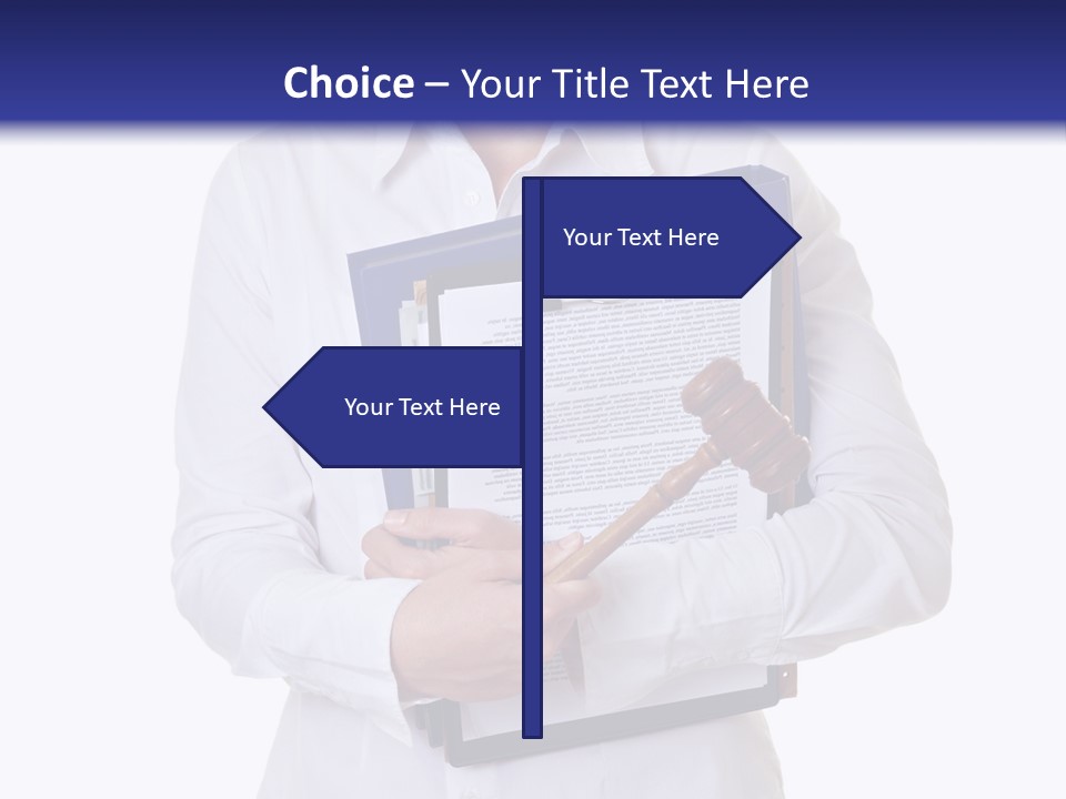 Cutout Gavel Reviewer PowerPoint Template