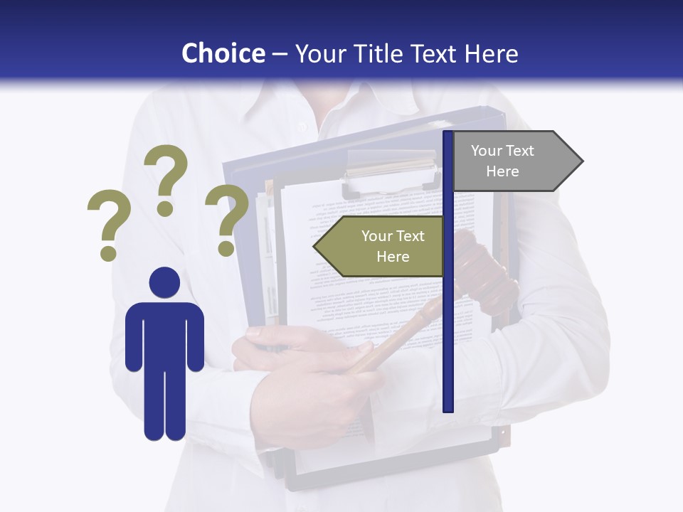 Cutout Gavel Reviewer PowerPoint Template