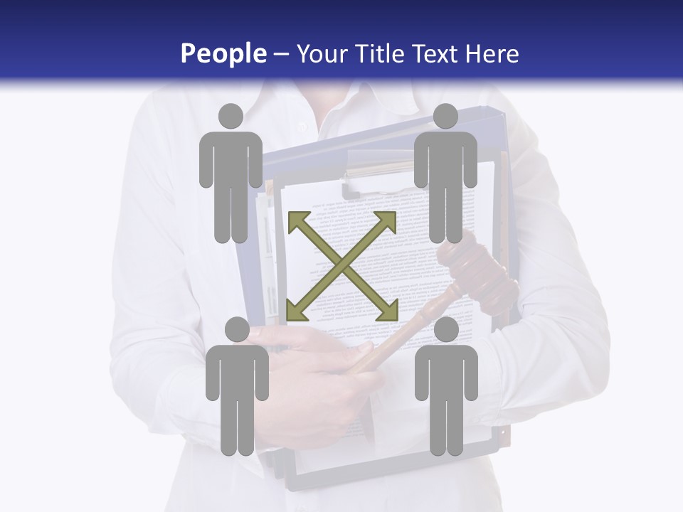 Cutout Gavel Reviewer PowerPoint Template